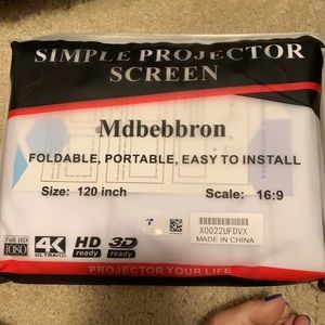Projection Screen, NEW Never Used 120 inch 16:9 HD